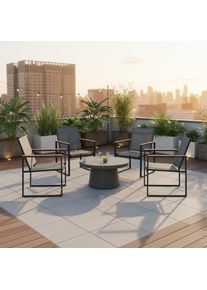 Gartenstuhl-Set Volasi 4er-Set ca. 54x83 cm Anthrazit