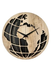 Wanduhr Schwarz/Eichefarben &Oslash; ca. 57cm