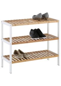 Schuhregal in Wei&szlig;/Naturfarben