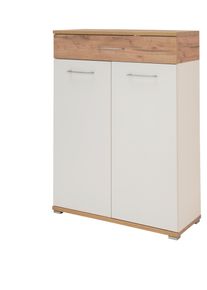 Schuhschrank in Wei&szlig;/Eichefarben