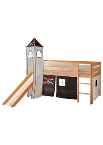 Spielbett "Kasper",aus Kiefer, schwarz/wei&szlig;/kieferfarben