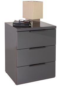 Nachtk&auml;stchen Mundi Grau Hochglanz