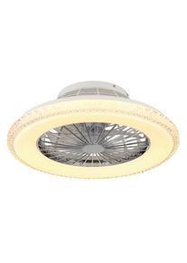 Globo Deckenventilator Corusso Klar/Wei&szlig;/Chromfarben