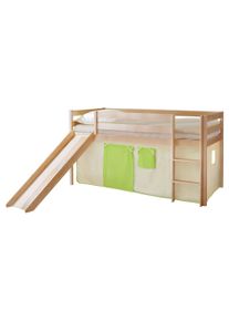 Spielbett "Manuel",aus Kiefer, gr&uuml;n/beige/kieferfarben