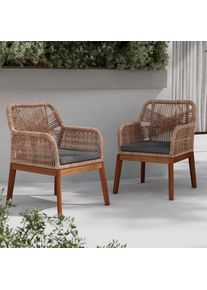 Gartenstuhl Finn in Beige/Teakfarben