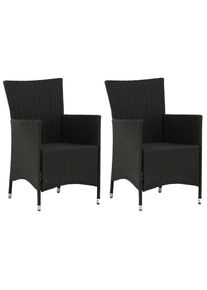 Gartensessel 2er-Set Knick ca. 60x88x60 cm Schwarz
