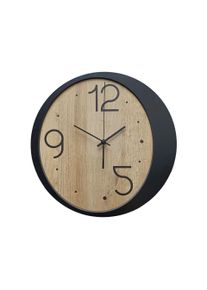 Wanduhr Schwarz/Eichefarben &Oslash; ca. 36cm
