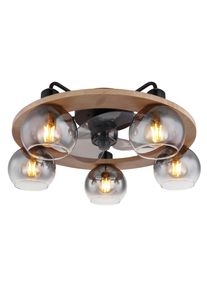 Globo Deckenventilator Lamotta Grau/Naturfarben/Schwarz