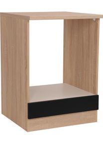 respekta Herdumbauschrank MERLE Schwarz/Eichefarben