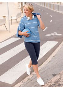 Damen Freizeithose in Capril&auml;nge in marine ,Gr&ouml;&szlig;e 36/38, Witt, 50% Baumwolle, 50% Polyester