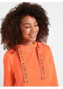 Dames Sweatshirt met capuchon in oranje ,maat 36/38, Witt, 60% Katoen, 40% Polyester