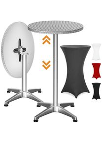 Casaria Stehtisch Silber 115x60cm + Husse Anthrazit &Oslash;60cm