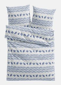 bonprix Lenjerie de pat din linou, albastru, 1x 80/80 cm, 1x 135/200 cm