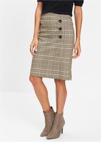 bonprix Sp&oacute;dnica oł&oacute;wkowa z guzikami, brązowy, 50