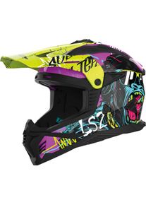 LS2 MX708 Fast II Gorilla, kask krzyżowy , kolor: Czarny/Liliowy/Neonowyowy-Ż&oacute;łty , rozmiar: XXL