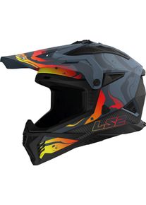 LS2 MX708 Fast II Wash, motocross helmet , color: Dark Grey/Black/Orange , size: M