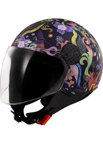 LS2 of558 sphere lux ii bloom blue pink-06 l , kleur: Mat Blauw/Pink/Groen , maat: XL