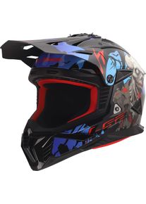 LS2 MX708 Fast II Zombie II, motocross helmet , color: Black/Red/Blue/Grey , size: XXL