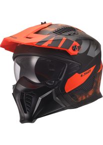 LS2 OF606 Drifter Gas, modular helmet , color: Matt Black/Grey/Orange , size: M