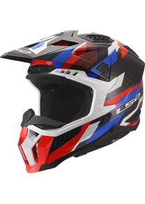 LS2 MX703 X-Force Phantom, motocross helmet , color: Black/White/Blue/Red , size: XS