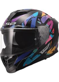 LS2 FF818 Storm III Kaos, casque int&eacute;gral , couleur: Noir/Mauve/Orange/Bleu , taille: M