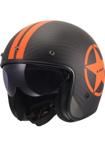 LS2 OF601 Bob II Carbon Star, open face helmet , color: Matt Black/Orange , size: L