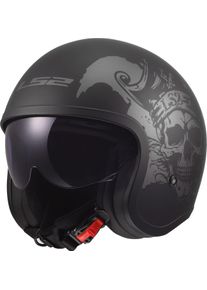 LS2 OF599 Spitfire II Willy, open face helmet , color: Matt Black/Dark Grey , size: XS