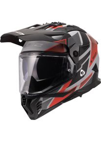 LS2 MX702 Pioneer II Block, adventure helmet , color: Matt Grey/Red/Black , size: XS