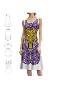 Tigers Indigo Color Korean Style Casual Dress For Women Simple Daily Office Lady Dresses Purple Blue Indigo Fuchsia Magenta