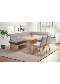 Eckbankgruppe OTTO HOME "Beluna + Cross Essecke Sitzgruppe Eckbank K&uuml;chenbank", grau, B:210cm H:89cm T:169cm, Sitzm&ouml;bel-Sets, Eckbankgruppe, Sitzgruppe Esszimmer St&uuml;hle Tisch und Bank bequem gepolstert