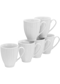 Becher Creatable "Barcelona", wei&szlig;, 330ml, 6 Stk., Porzellan, Trinkgef&auml;&szlig;e, Becher, 330 ml, 6-teilig
