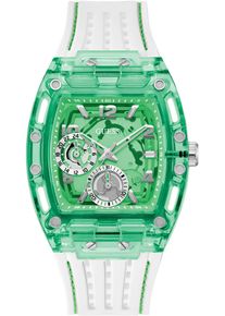 Multifunktionsuhr Guess "PHOENIX", wei&szlig;, Armbanduhren, Damen, Multifunktionsuhr, Armbanduhr, Quarzuhr, Herrenuhr, Silikonarmband