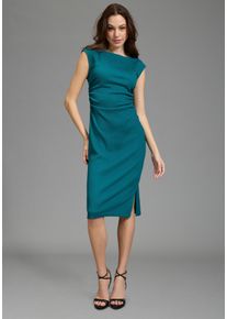 Abendkleid Bruno Banani, Damen, Gr. 34, N-Gr, petrol, Jersey, Obermaterial: 98% Polyester, 2% Elasthan, unifarben, figurbetont wadenlang, U-Boot-Ausschnitt, Kleider Abendkleid, wadenlang, &auml;rmellos, figurbetont, strukturierter Jersey, Topseller