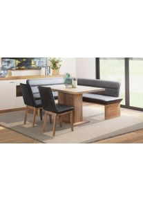 Eckbankgruppe OTTO HOME "Beluna + Cross Essecke Sitzgruppe Eckbank K&uuml;chenbank", braun (anthrazit), B:210cm H:89cm T:169cm, 100% PES, Sitzm&ouml;bel-Sets, Eckbankgruppe, Sitzgruppe Esszimmer St&uuml;hle Tisch und Bank bequem gepolstert