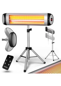 Monzana Grzejnik Promiennikowy MZH2500 Srebrny 2500W Na Stojaku