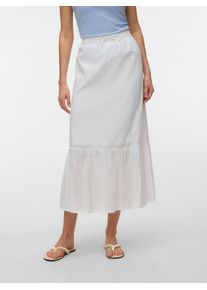 V&eacute;ro Moda Maxirock VERO MODA "VMTRINE MW MAXI SKIRT WVN NOOS", Damen, Gr. XS, snow wei&szlig;, Web, Obermaterial: 100% Baumwolle, unifarben, lang, R&ouml;cke Maxirock, Baumwolle