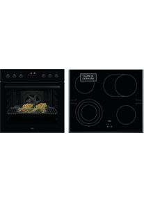 AEG Elektro-Herd-Set "OO21HSPB", Energieeffizienz: A++, schwarz, Herdsets, Mit 45 Automatikprogrammen m&uuml;helos kochen &ndash; der Ofen f&uuml;hrt zum Ziel, Elektro-Herd-Set