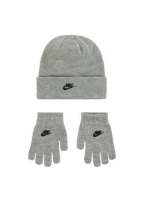 Beanie Nike Sportswear "und Handschuhe Set NAN FUTURA BEANIE/GLOVE SET", Kinder, dk grau heath, Strick, Kunstfaser, M&uuml;tzen Beanie, aus Polyacryl, Polyester und Elasthan, f&uuml;r Kinder