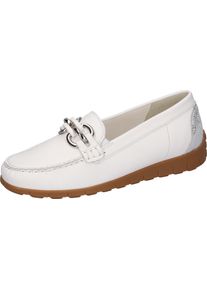 Waldl&auml;ufer Mokassin WALDL&Auml;UFER "H-LUCY", Damen, Gr. 4 (37), wei&szlig;, Glattleder, Schuhe Mokassin, Slipper, Komfortschuh, Freizeitschuh in Komfortweite H = sehr weit