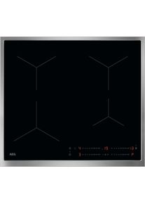 AEG Induktions-Kochfeld "TO641A0AXB", schwarz, B:57,6cm H:4,9cm T:51,6cm, Kochfelder, mit Edelstahlrahmen, mit vier Kochzonen, mit PowerBoost-Funktion, Induktions-Kochfeld