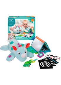 Greifspielzeug Ravensburger "Play+ Nashorn Spielkissen (f&uuml;r die Bauchlage)", bunt, Greifspielzeug, BabyB:46cm H:56cm, Kunststoff, Polypropylen, Stoff, Greifspielzeug, B:46cm H:56cm
