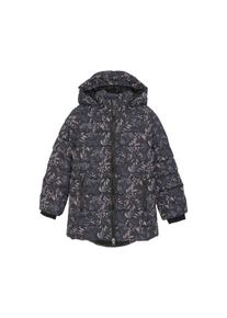 Steppmantel Color Kids "Steppjacke COJacket - Quilt - Long - AOP", M&auml;dchen, Gr. 122, schwarz (phantom), Obermaterial: 100% Polyester PES., Jacken Steppmantel