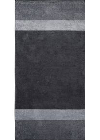 Saunatuch Dyckhoff "Two-Tone Stripe", silber, B:100cm L:200cm, Walkfrottee, Obermaterial: 100% Baumwolle, Handt&uuml;cher, Saunatuch, Made in Germany, aus 100% Baumwolle, trocknergeeignet