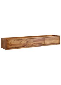 Mid.you Lowboard, Sheeshamfarben, Holz, Sheesham, massiv, 3 Schublade(n) Schubladen, 25x35x160 cm, h&auml;ngend, handgemacht, Wohnzimmer, TV M&ouml;bel, Lowboards, Lowboards h&auml;ngend