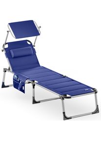 Casaria Gartenliege Bari Blau 210x60x81cm