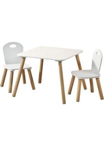 Kesper Kindertisch mit 2 St&uuml;hlen | wei&szlig;