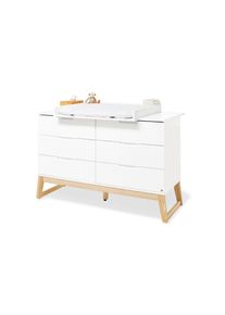 Pinolino , Wei&szlig;, Eschefarben , Holz, Holzwerkstoff , Esche,Esche , massiv,massiv , 6 Schublade(n) Schubladen , 146x101x77 cm , Baby, Babyzimmer, Wickelkommoden