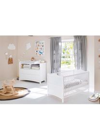 Pinolino , Wei&szlig; , Holzwerkstoff , Kiefer , teilmassiv , 2 Schublade(n) Schubladen , 76x85x146 cm , zum Juniorbett umbaubar, h&ouml;henverstellbar, Sprossen mit Normabstand, Aufbauanleitung im Karton, Lattenrost inklusive, Schlupfsprossen , Kinder- & Jugendzimmer, Komplette Jugendzimmer