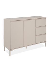 Mid.you , Kaschmir , Holzwerkstoff , 1 F&auml;cher , 3 Schublade(n) Schubladen , 120x87x40 cm , Kleinm&ouml;bel, Kommoden, Kommoden