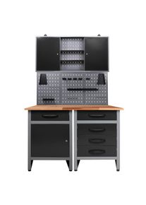 M&Ouml;BELIX M&ouml;belix , Anthrazit, Grau , Holz, Metall , Buche , 1 F&auml;cher , 1 Schublade(n) Schubladen , 120x205x60 cm , T&Uuml;V-gepr&uuml;ft, FSC , Baumarkt, Werkstatteinrichtung